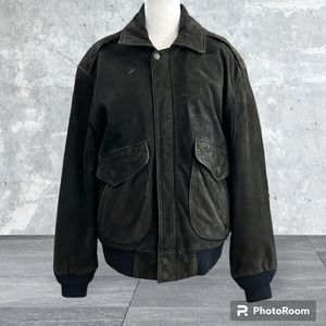 MIRAGE leather aviator bomber jacket, size S, vintage/authentic; unisex